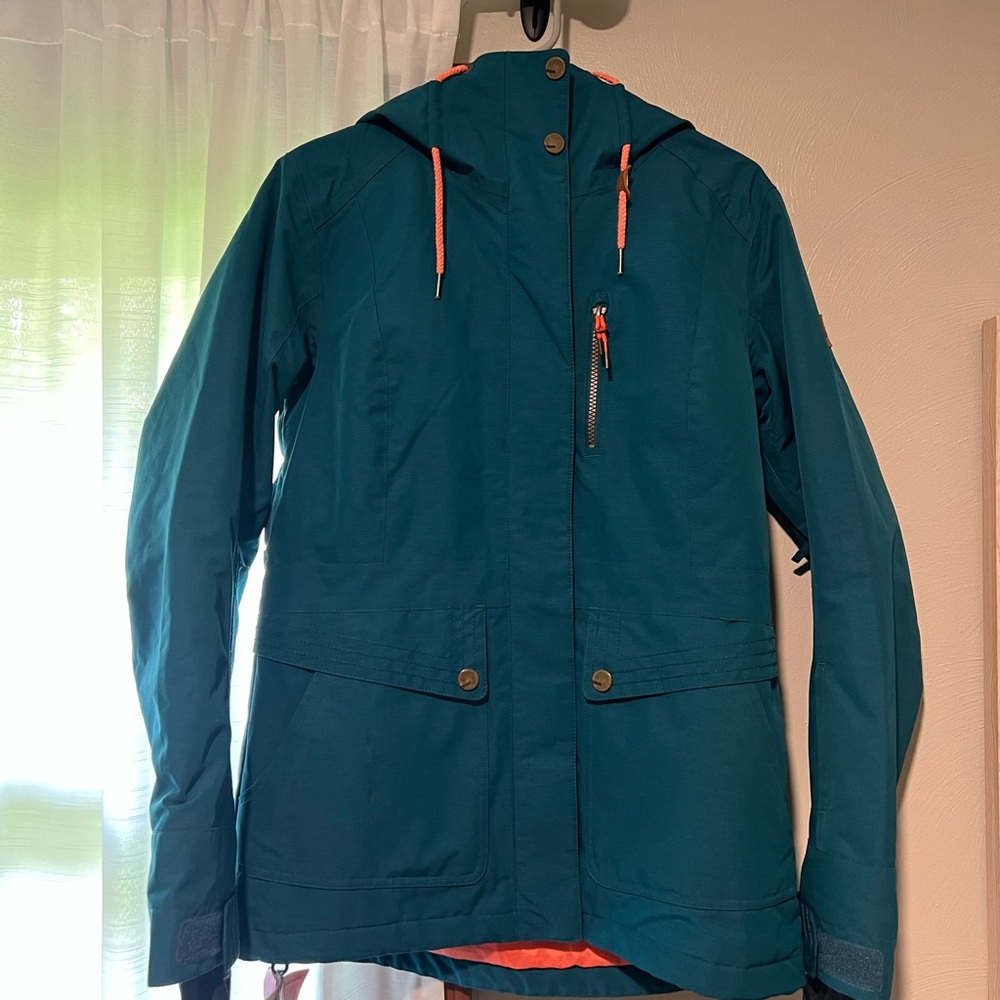 Roxy Deep Teal Snow Jacket With Bright Accents - image 1